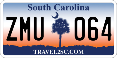 SC license plate ZMU064