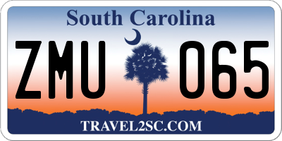 SC license plate ZMU065