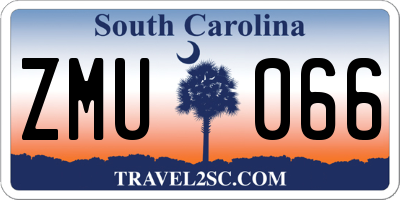 SC license plate ZMU066