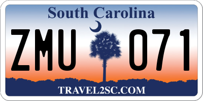 SC license plate ZMU071