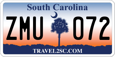 SC license plate ZMU072