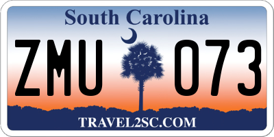 SC license plate ZMU073