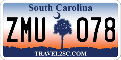 SC license plate ZMU078