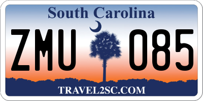 SC license plate ZMU085