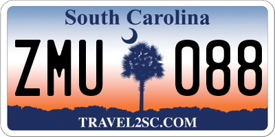 SC license plate ZMU088