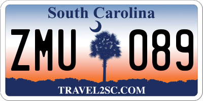 SC license plate ZMU089