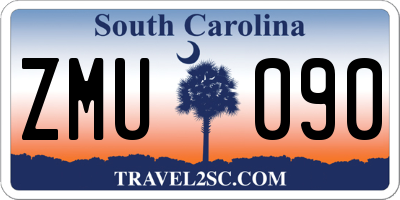 SC license plate ZMU090