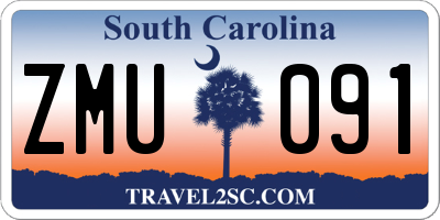 SC license plate ZMU091