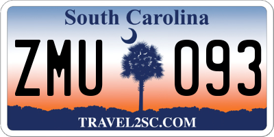 SC license plate ZMU093