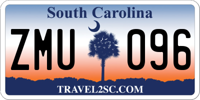 SC license plate ZMU096