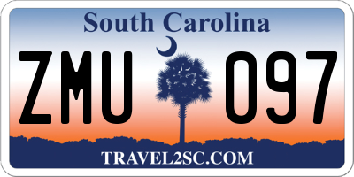 SC license plate ZMU097