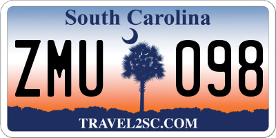SC license plate ZMU098
