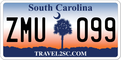 SC license plate ZMU099