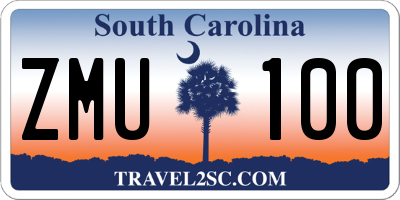 SC license plate ZMU100