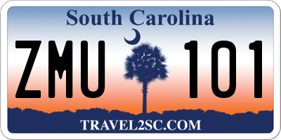 SC license plate ZMU101