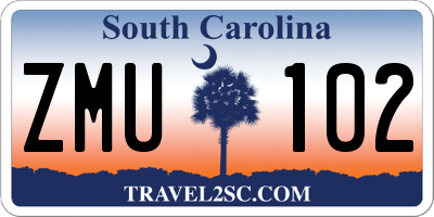 SC license plate ZMU102