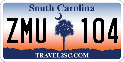 SC license plate ZMU104