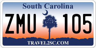 SC license plate ZMU105
