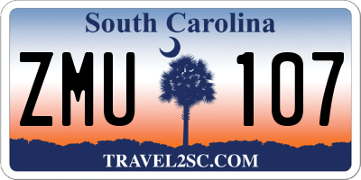 SC license plate ZMU107