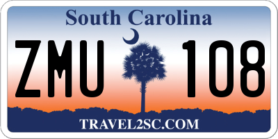 SC license plate ZMU108
