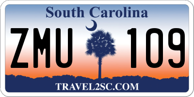 SC license plate ZMU109