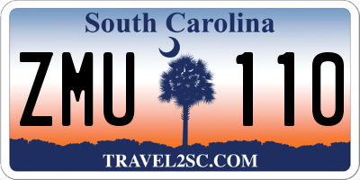 SC license plate ZMU110