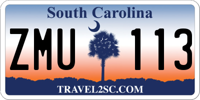 SC license plate ZMU113