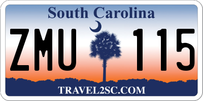 SC license plate ZMU115