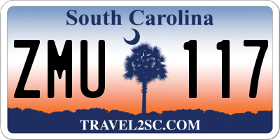 SC license plate ZMU117