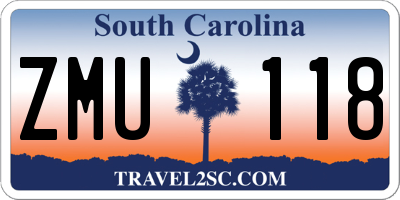 SC license plate ZMU118