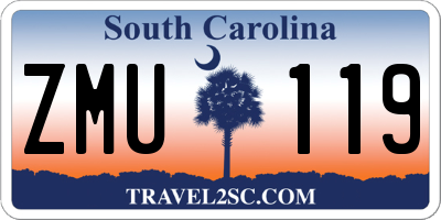 SC license plate ZMU119