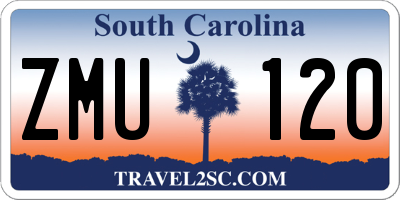 SC license plate ZMU120