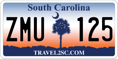 SC license plate ZMU125