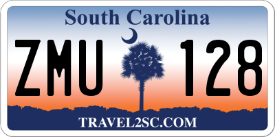 SC license plate ZMU128