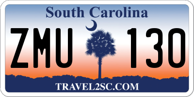SC license plate ZMU130