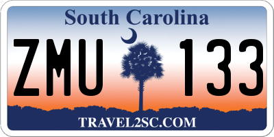 SC license plate ZMU133