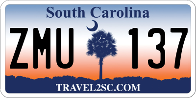 SC license plate ZMU137