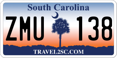 SC license plate ZMU138