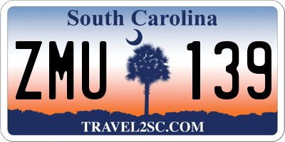 SC license plate ZMU139