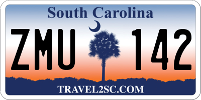 SC license plate ZMU142