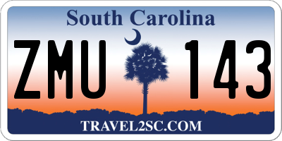 SC license plate ZMU143