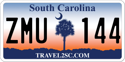 SC license plate ZMU144