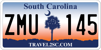 SC license plate ZMU145