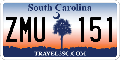 SC license plate ZMU151