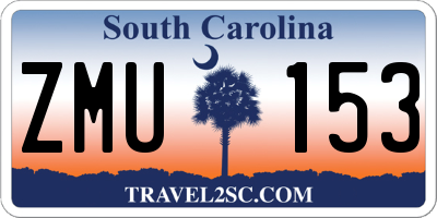 SC license plate ZMU153