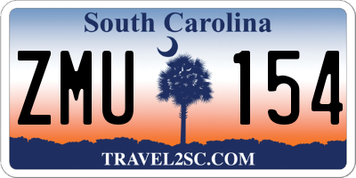 SC license plate ZMU154