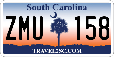 SC license plate ZMU158