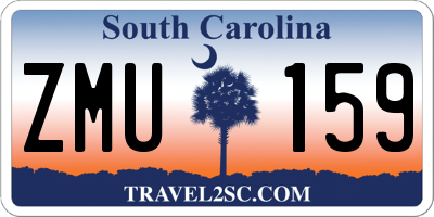 SC license plate ZMU159