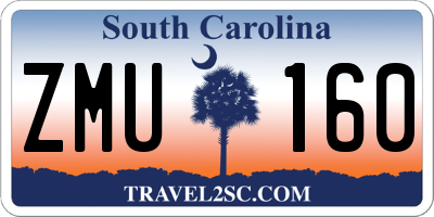 SC license plate ZMU160