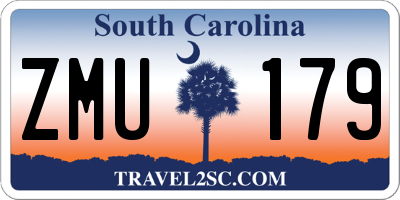 SC license plate ZMU179